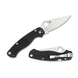 SPYDERCO Para Military 2 G-10 Black Left-Hand Plain Edge