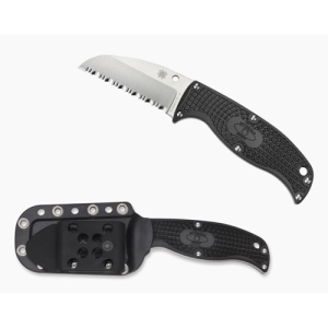 SPYDERCO Enuff Lightweight Black Sheepfoot Serrated Edge - Spyderco