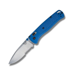 BENCHMADE Bugout 3.24" Drop Point Blue Grivory Handle Serrat - Benchmade