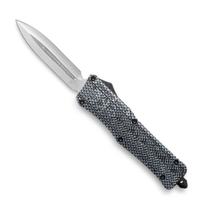 COBRATEC Large CTK-1 AUTO OTF Knife 3.75" Double-Edge Dagger Blade w/ Carbon Fiber Wrapped Handles