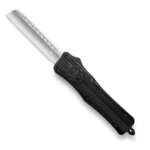 COBRATEC Medium CTK-1 AUTO OTF Knife 3" Castration Blade w/ Black Aluminum Handles - Cobratec
