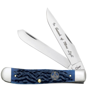 CASE KNIVES Masonic Gift Tin Standard Jig Blue Bone Trapper