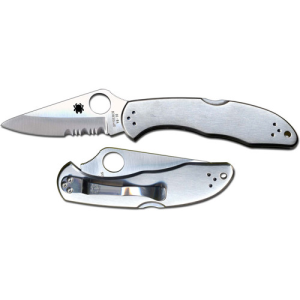 SPYDERCO Delica 4 Stainless Partially Serrated Edge