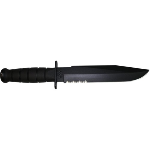 KA-BAR Fighter-Black Leather/Cordura Sheath Serr Edge