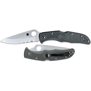 SPYDERCO Endura 4 Ltwt Foliage Grn Partially Serrated Edge