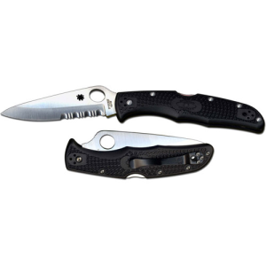 SPYDERCO Endura 4 Lightweight Black Partially Serrated Edge