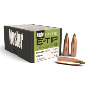 NOSLER Reloading Bullets E-Tip 375 Cal 260 Grain 50rd