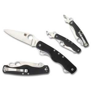 SPYDERCO ClipiTool Standard G-10 Black Plain Edge