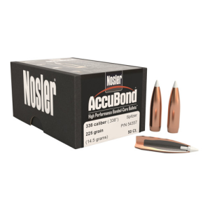 NOSLER Reloading Bullets AccuBond 338 Cal 225 Grain 50rd