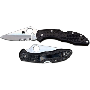 SPYDERCO Delica 4 Lightweight Black Partially Serrated Edge