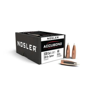 NOSLER Reloading Bullets AccuBond 338 Caliber 200gr SBT Bullets, 50 Count