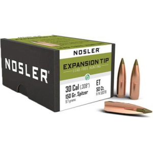 NOSLER Reloading Bullets E-Tip Lead 30 Cal 150 Grain 50rd