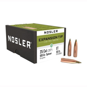 NOSLER Reloading Bullets E-Tip Lead Free 25 Cal 100 Grain 50rd