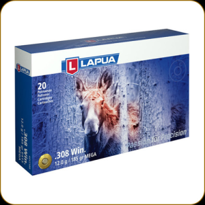 LAPUA AMMO 308 Winchester 185gr Mega Soft Point 20rd