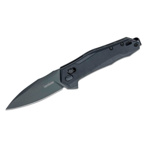 KERSHAW Monitor DuraLock KVT Flipper Knife 3" Spear Point Blade - Black Nylon Handles