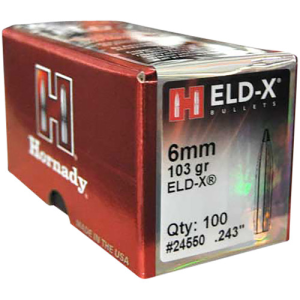 HORNADY Reloading Bullets ELD-X 6mm 103 Grain 100rd