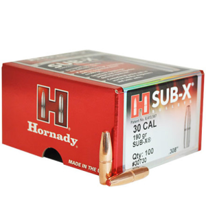 HORNADY Reloading Bullets Sub-X 30 Ca 190 Grain 100rd