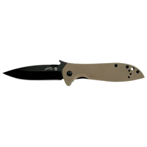 KERSHAW KNIVES CQC-4K 3.25" Black Drop Point G-10 Tan