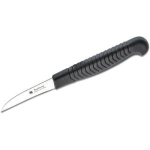 SPYDERCO Kitchen Mini Paring Knife Lightwt Blk Plain Edge
