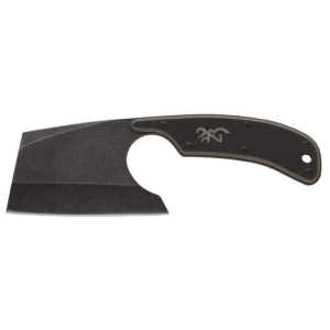 BROWNING Cutoff Camp Boxed 2.5" Cleaver Plain Black/Tan G10