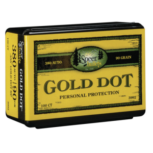SPEER AMMO Reloading Bullets Gold Dot 380 Auto 90 Grain 100rd