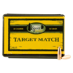 SPEER AMMO Reloading Bullets BTHP 22 Caliber 52 Grain 100rd
