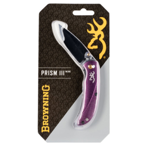 BROWNING Prism 3 2.88" Clip Point Black Stonewashed/Plum