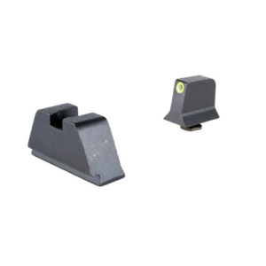 TRIJICON Suppressor/Optic Height Sights (Yellow Outline /Green Tritium) Fits Glock Standard Frame