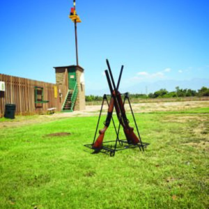 GPS Metal Camp Gun Stand, rubber coated 9 gun Black - Gps