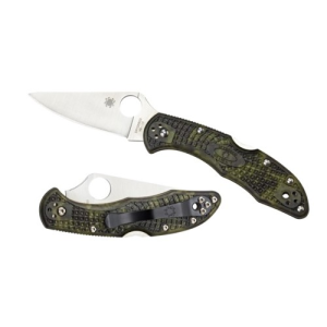 SPYDERCO Delica 4 Zome Lightwt Green Flat Ground Plain Edge