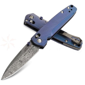 BENCHMADE Valet 2.96" Plain Drop Point Damasteel Blade - Benchmade
