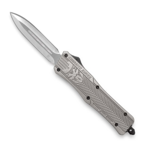 COBRATEC Medium CTK-1 Knife 3" Double-Edge Dagger Blade w/ Silver Aluminum Handles - Cobratec