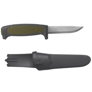 MORAKNIV Basic 511 3.6" Fixed Blade Knife | Military Green + Plastic Sheath