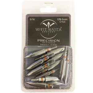 WHITEWATER ARCHERY Precision Field Points 5/16" 175gr, 12 Pack - Whitewater Archery