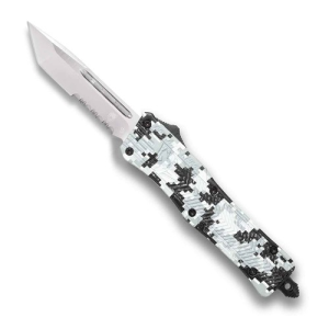 COBRATEC Small Winter DIGI Camo CTK-1 Tanto Serrated - Cobratec
