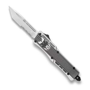 COBRATEC Small Arctic White Black CTK-1 Tanto Serrated - Cobratec