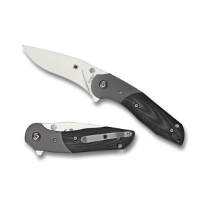 SPYDERCO Hanan G-10 Black w/SS Bolsters Plain Edge - Spyderco