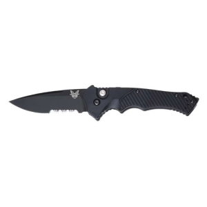 BENCHMADE Rukus II 3.4" Drop Point Blk Serrated Edge Auto - Benchmade