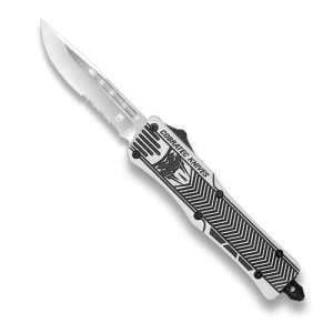 COBRATEC Medium Arctic White Black CTK-1 Drop Serrated - Cobratec