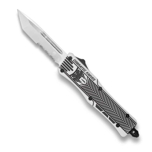 COBRATEC Medium Arctic White Black CTK-1 Tanto Serrated - Cobratec