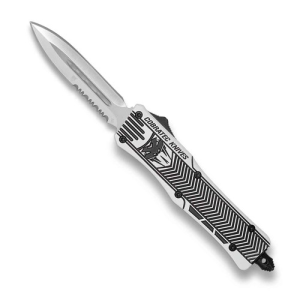 COBRATEC Medium Arctic White Blk CTK-1 Dagger 1-Side Serr - Cobratec