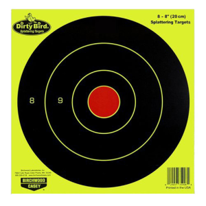 BIRCHWOOD CASEY Dirty Bird 8" Yellow Bull's-eye Target 50 targets