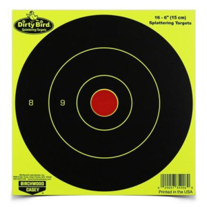BIRCHWOOD CASEY Dirty Bird 6" Yellow Bull's-eye Target 100 targets