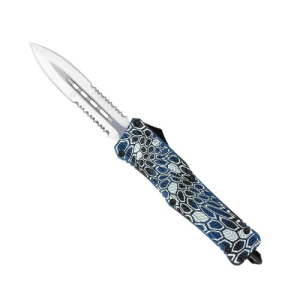 COBRATEC Large Blue Cobra Skin CTK-1 Dagger 2-Side Serrated - Cobratec