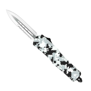 COBRATEC Small Winter DIGI Camo FS-3 Dagger 1 Side Serrated - Cobratec