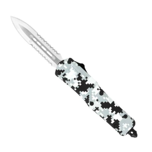 COBRATEC Small Winter DIGI Camo FS-3 Dagger 2 Side Serrated - Cobratec