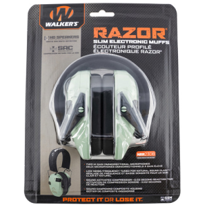 WALKER'S Razor Slim Electronic Muff 23 dB Sage GreenBlack