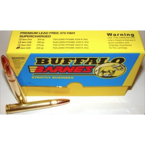 BUFFALO BORE 375 H&H Mag 270Gr Barnes TSX 2750FPS 20rd