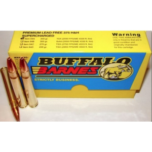 BUFFALO BORE 375 H&H Mag 300Gr Barnes TSX 2550FPS 20rd