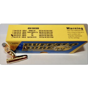 BUFFALO BORE 458 SOCOM 400Gr JFN (1550FPS/ME 2134 ft lbs) 20rd